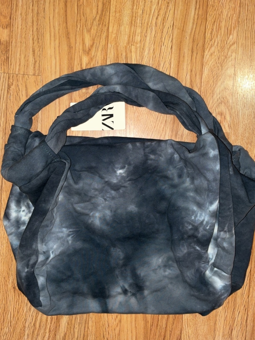 ZARA Navy Tie-Dye Shoulder Bag